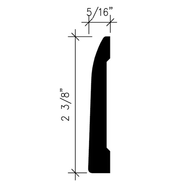 Inteplast Group Building Products 5/16-in x 2-3/8-in x 8-ft Traditional Finished Polystyrene Baseboard Moulding