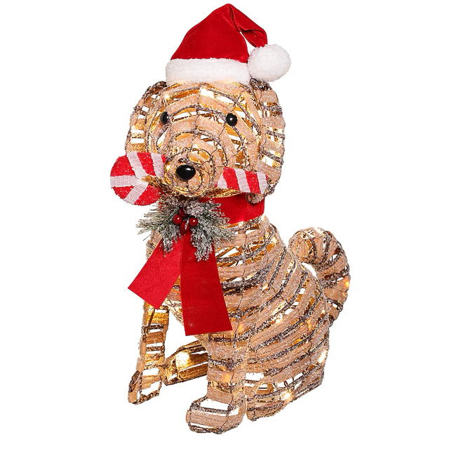 Holiday Living 2-ft LED Rattan Dog Decoration