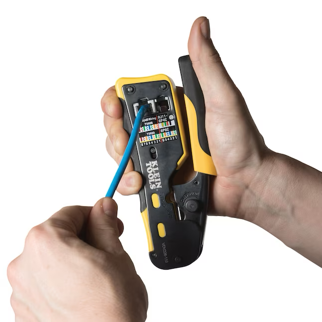 Klein Tools Ratcheting Cable Crimper for Pass-Thru(TM) Data Crimper