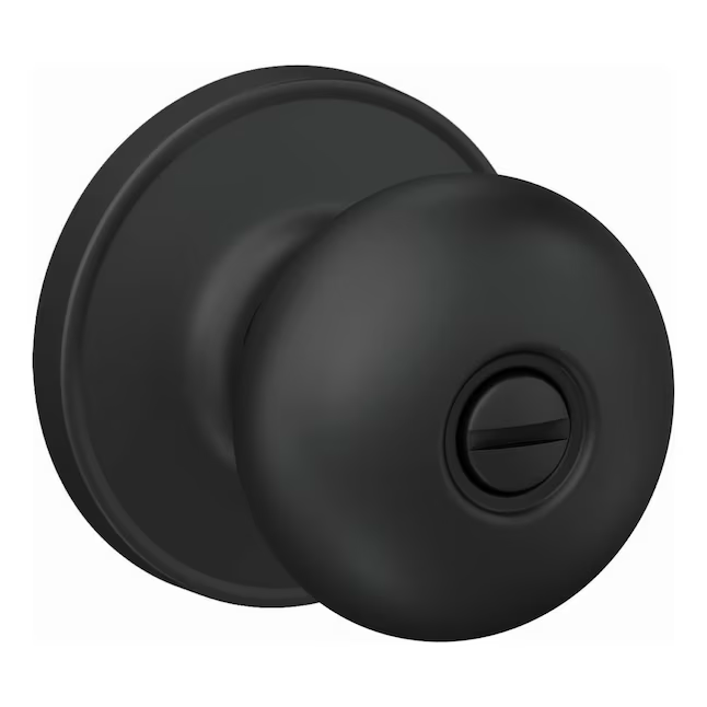 Home Front by Schlage Marwood Matte Black Interior Bed/Bath Privacy Door Knob Multi-pack (4-Pack)