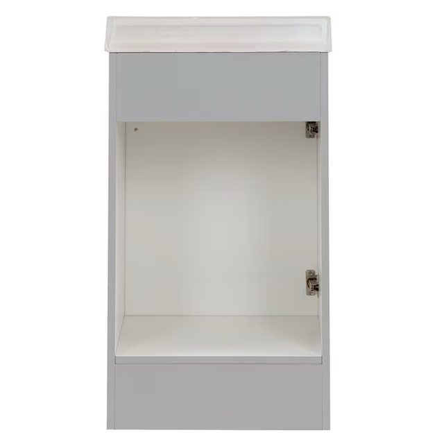 Project Source 18-in Gray Single Sink Bathroom Vanity with White Cultured Marble Top