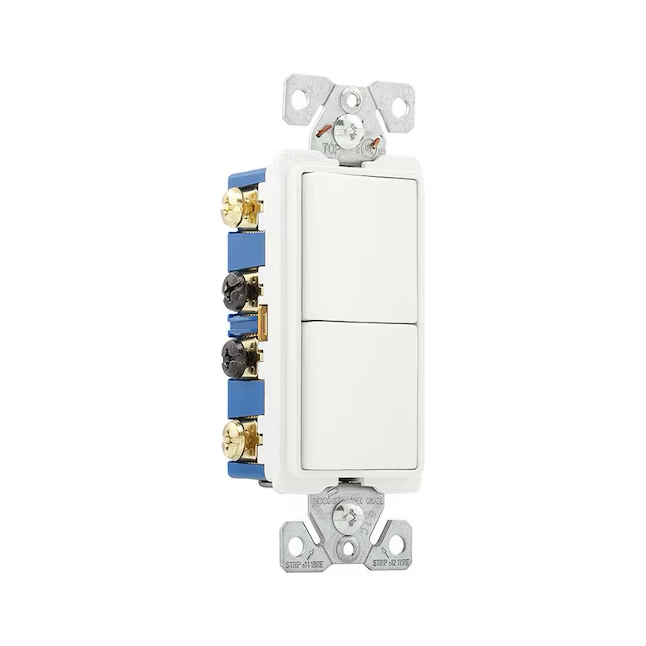 Eaton 15-Amp 3-Way Rocker Light Switch, White