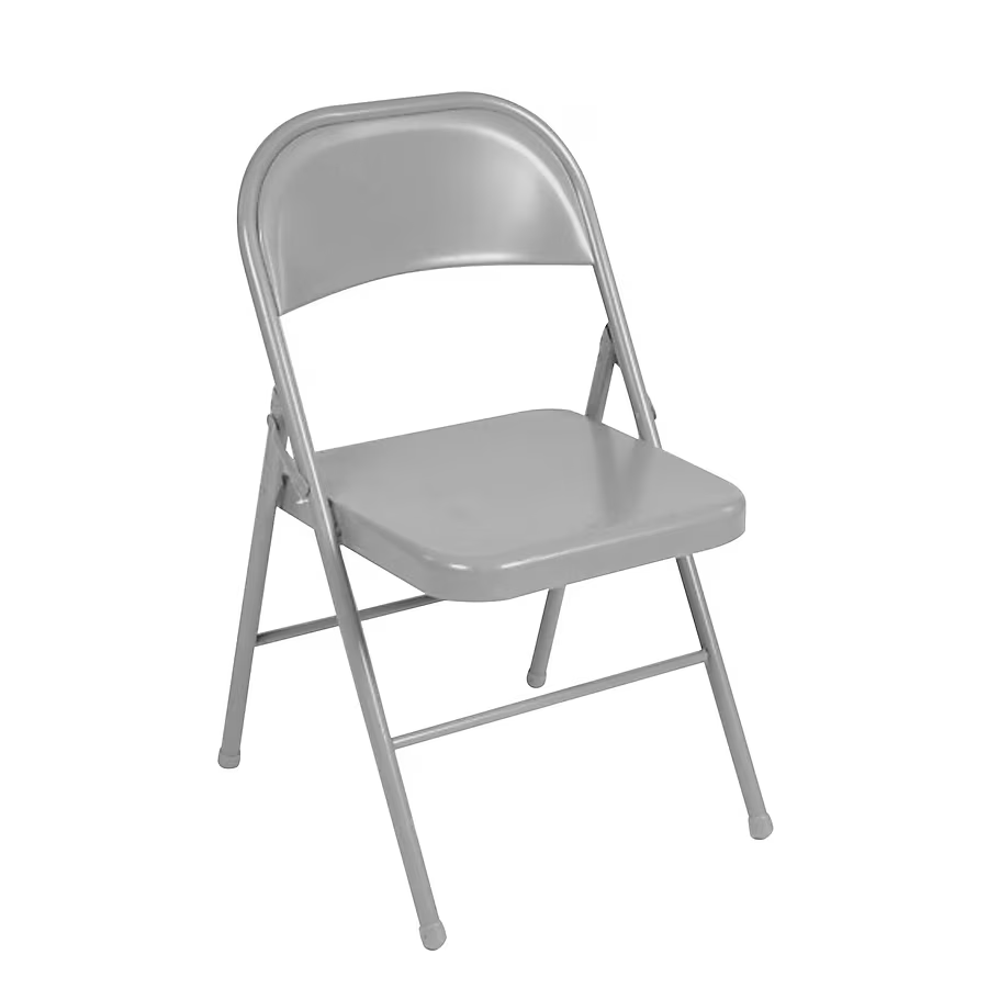 Cosco Gray Standard Folding Chair with Solid Seat (Indoor or Outdoor)