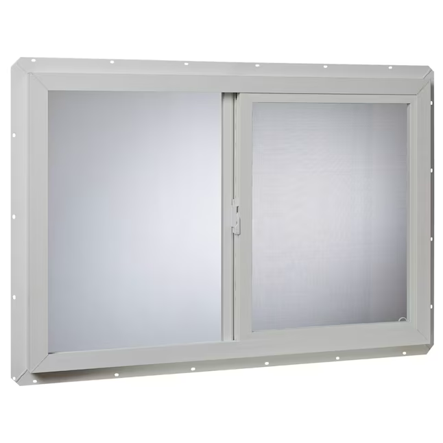 RELIABILT 14500 Series 47-3/4-in x 35-3/4-in x 2-29/32-in Jamb Left-operable Vinyl White Sliding Window Half Screen Included