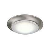 Project Source 1-Light 7.4-in Brushed Nickel LED Flush Mount Light (2-Pack)