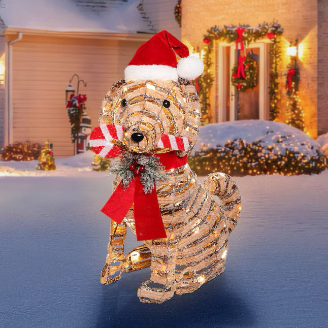 Holiday Living 2-ft LED Rattan Dog Decoration