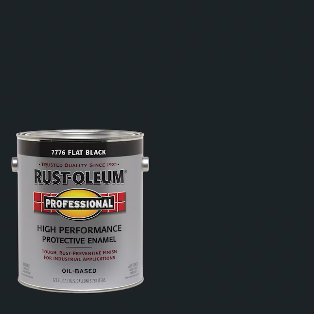 Pintura de esmalte industrial a base de aceite para interiores y exteriores Rust-Oleum Professional Flat Black (1 galón)