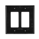 Eaton 2-Gang Midsize Black Polycarbonate Indoor Decorator Wall Plate