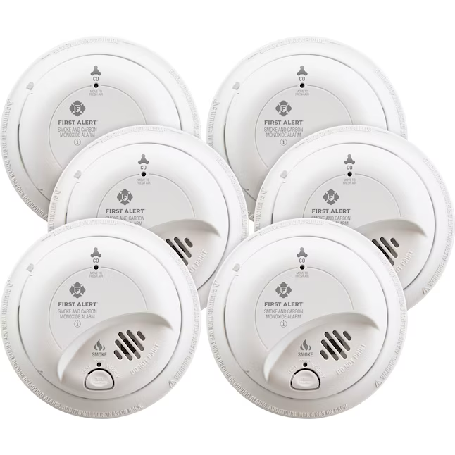 First Alert Brk 6-Pack Hardwired Combination Smoke and Carbon Monoxide Detector