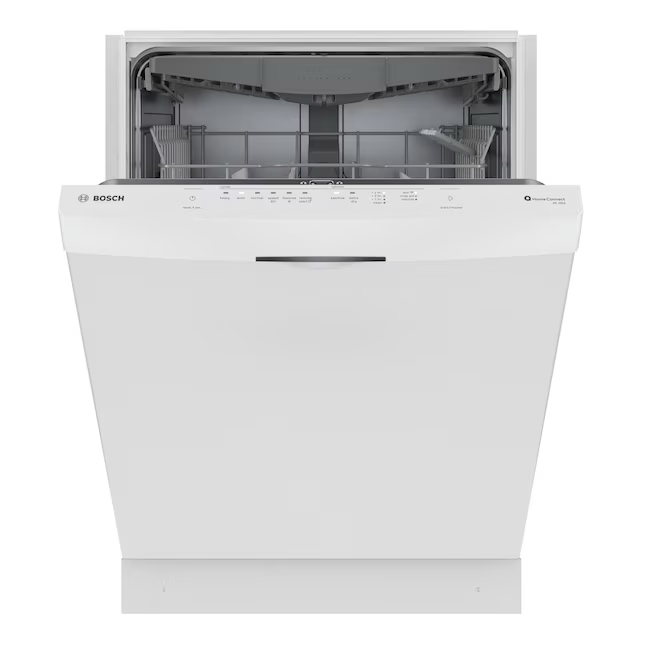 Bosch Lavavajillas empotrable inteligente de 24 pulgadas con control superior serie 300 con tercer estante (blanco), 46 dBA