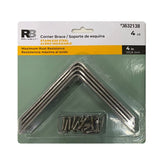 RELIABILT Corner Brace 4-in x 0.875-in x 4-in 11-Gauge Stainless Steel Stainless Steel Corner Brace (4-Pack)