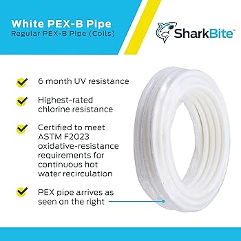 SharkBite 1 in. White Pex-B Tubing - 100 ft. Coil