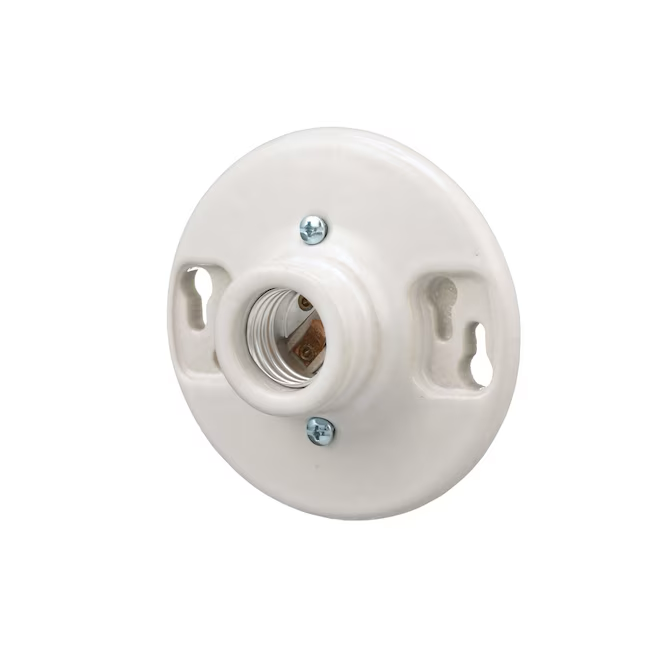 Eaton 660-Watt Porcelain Keyless Ceiling Socket, White