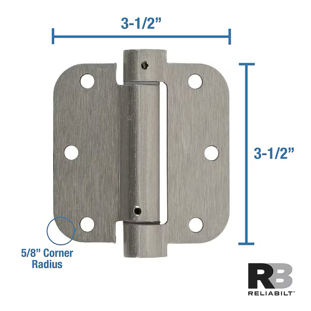 RELIABILT 3-1/2-in H x 5/8-in Radius Satin Nickel Mortise Interior Door Hinge