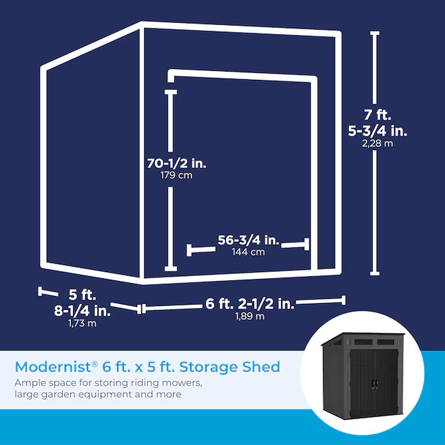 Suncast 6-ft x 5-ft Resin Shed Lean-to Resin Storage Shed (Floor Included)