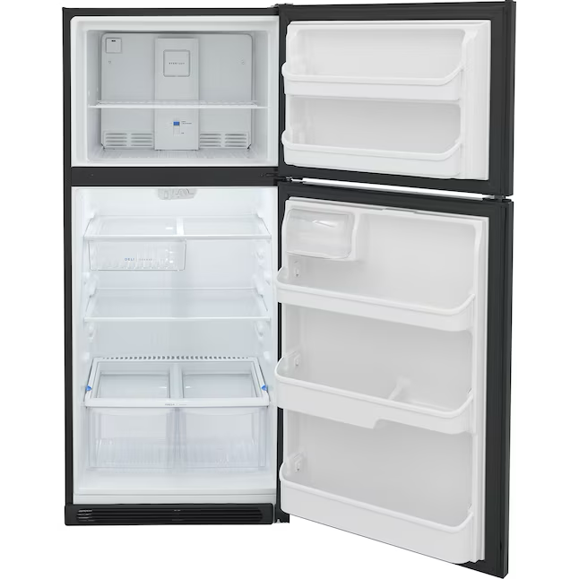 Refrigerador Frigidaire con congelador superior de 20,5 pies cúbicos (negro)