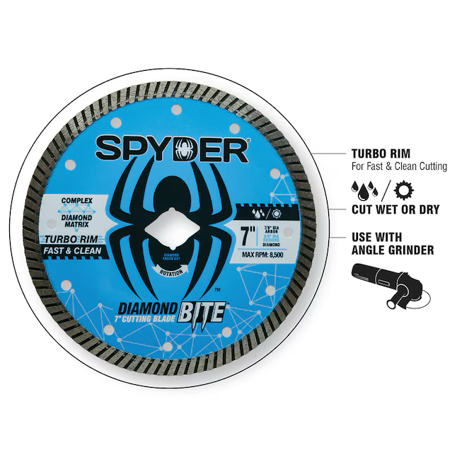 Spyder Diamond Bite 4-1/2-Zoll Nass-/Trocken-Turbo-Rim-Diamantsägeblatt