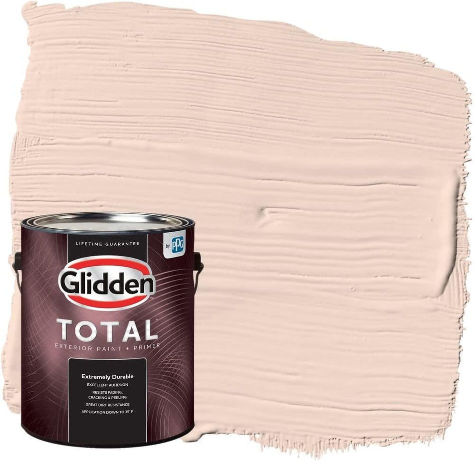 Pintura e imprimador para exteriores Glidden Total, semibrillante, beige rubor 