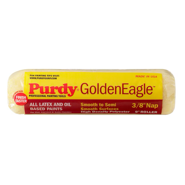 Funda para rodillo de pintura de poliéster tejido con pelo de 9 x 3/8 pulgadas de Purdy Golden Eagle