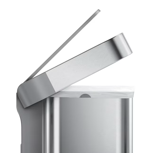 Simplehuman Bote de Basura de Cocina de Metal de Acero Inoxidable Cepillado de 45 litros con Tapa Interior