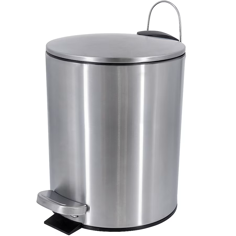 allen + roth Valen Brushed Nickel Stainless Steel Wastebasket