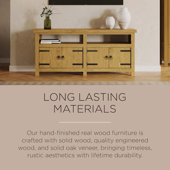 Maven Lane Weathered Natural Traditional Wood Media Cabinet