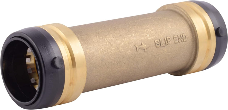 SharkBite 1-1/2 in. x 1-1/2 in. Brass Push Slip Coupling