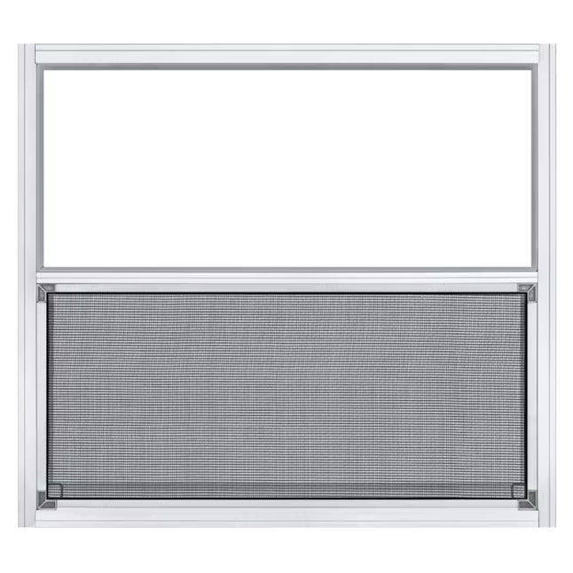 Project Source 40000 Series Replacement 30-in x 27-in x 1-3/4-in Jamb Aluminum Aluminum Single-glazed Single Hung Window Half Screen Included