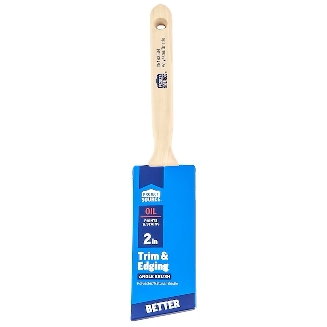 Project Source Better All Paints and Stains 2-in Reusable Natural Bristle-Polyester Blend Angle Paint Brush (Trim Brush)