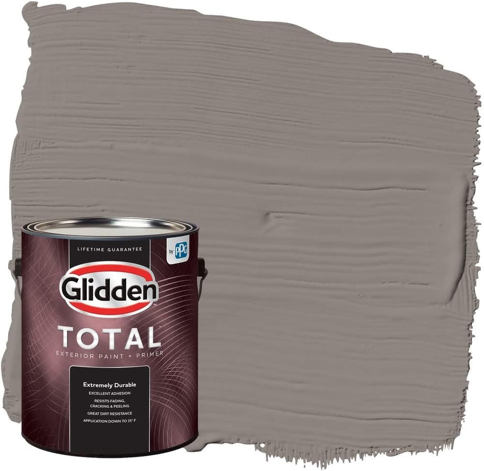 Pintura e imprimador para exteriores Glidden Total, semibrillante, gris elefante 