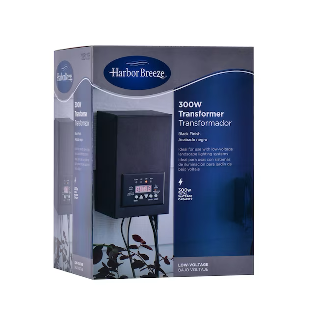 Harbor Breeze 300-Watt 12-Volt Multi-Tap Landscape Lighting Transformer with Digital Timer