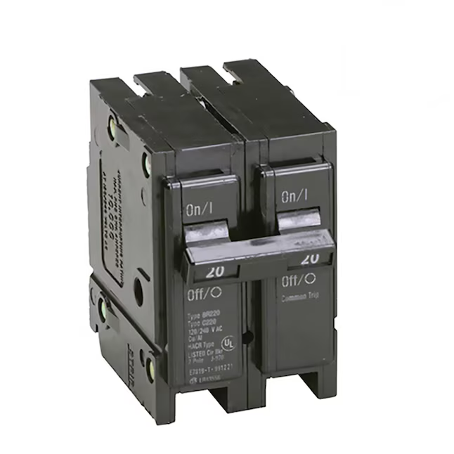 Eaton Type BR 20-Amp 2-Pole Standard Trip Circuit Breaker