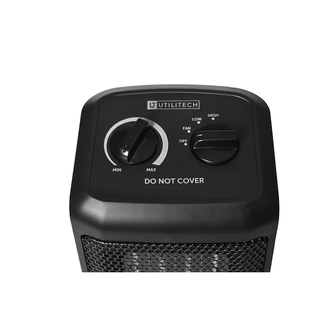 Utilitech Up to 1500-Watt Ceramic Compact Personal Indoor Electric Space Heater with Thermostat