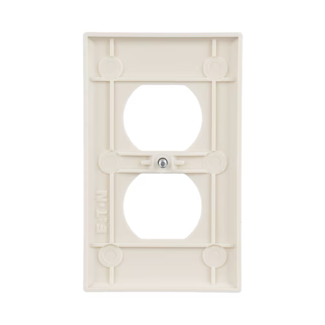 Eaton 1-Gang Standard Size Light Almond Plastic Indoor Duplex Wall Plate (10-Pack)