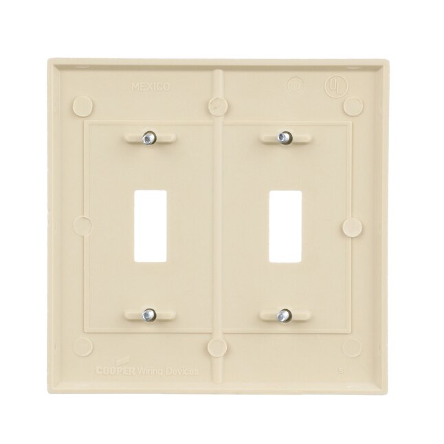 Eaton - Placa de pared para interior de plástico color marfil, tamaño estándar, 2 unidades