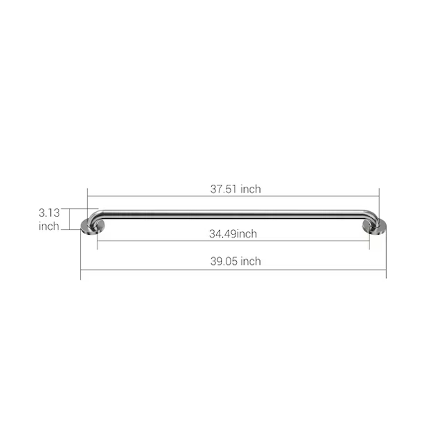 Project Source Concealed Screw 36-in Stainless Wall Mount ADA Compliant Grab Bar (500-lb Weight Capacity)