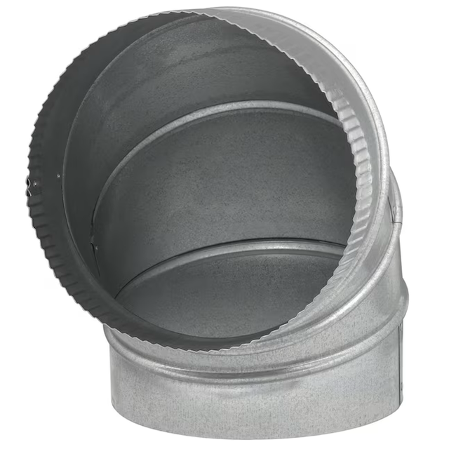 IMPERIAL 8-in 30 Gauge Galvanized Steel Round Adjustable 90 Degree Duct Elbow