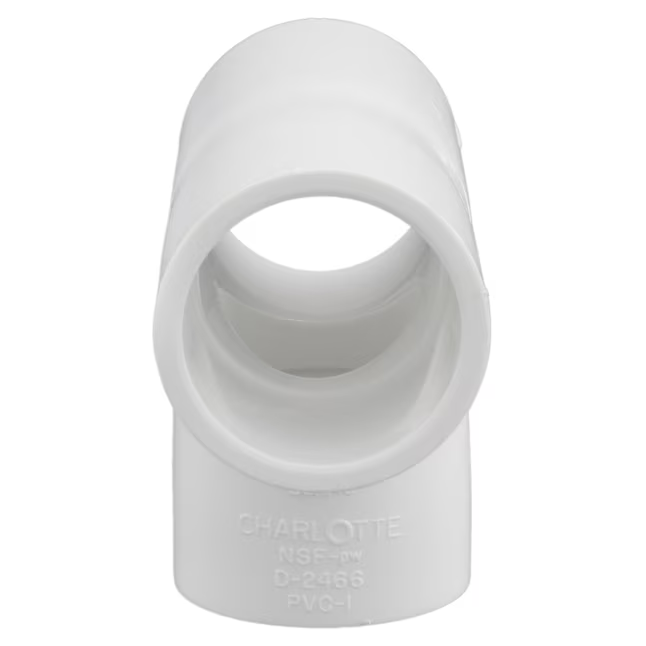 Conector en T de PVC cédula 40 de 1/2 pulgada Charlotte Pipe - Blanco con impresión roja - Listado de seguridad NSF