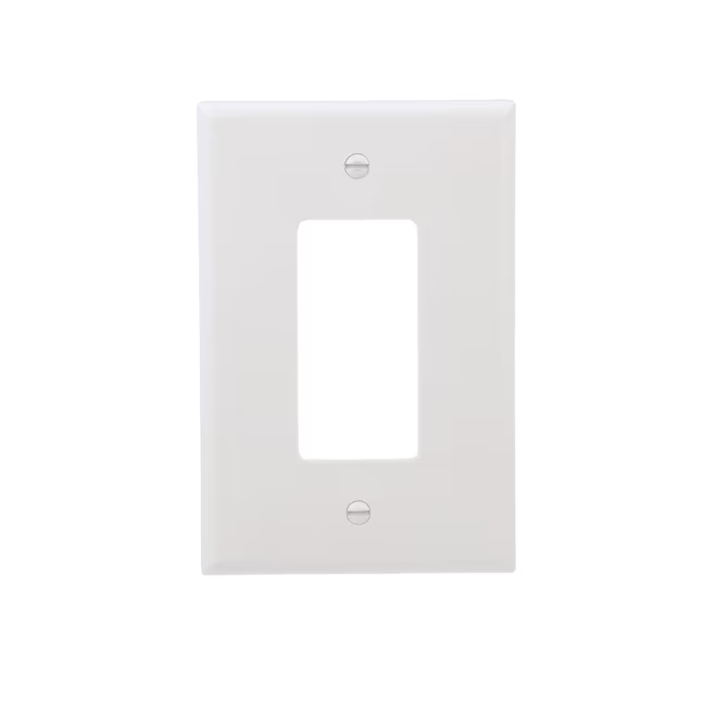 Eaton 1-Gang Jumbo Size White Plastic Indoor Decorator Wall Plate