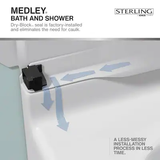 Sterling Medley 34-in W x 34-in D x 72.45-in H White 2-Piece Alcove Shower Side Wall Panel