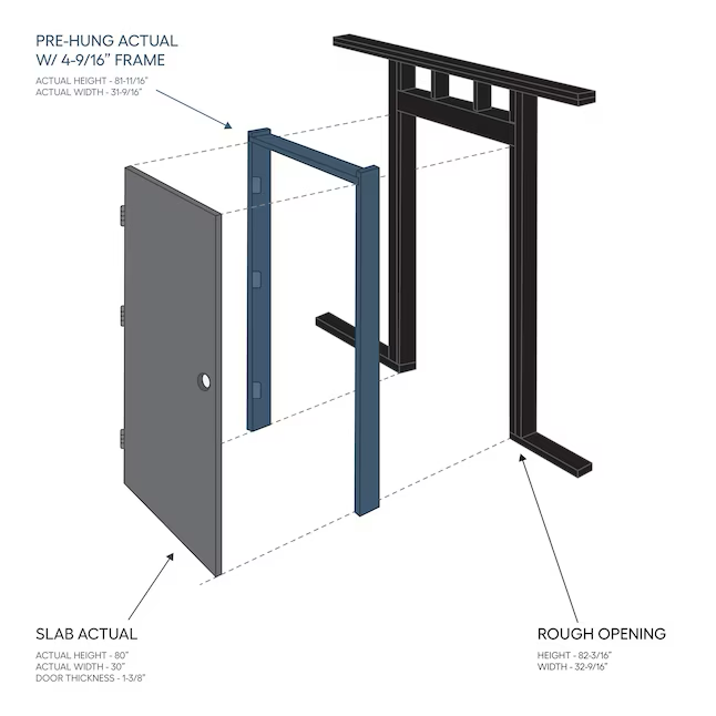 RELIABILT  6-panel Textured Hollow Core Primed Molded Composite Slab Door