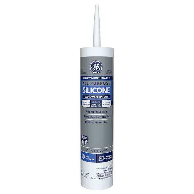 GE Silicone 1 Allzweck-Silikondichtmasse für Fenster, Türen und Außenbereiche, 10,1 oz