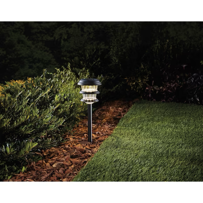 Harbor Breeze Luz LED solar para senderos para exteriores, 10 lúmenes, color negro (3500 K)