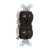 Eaton 20-Amp 125-volt Tamper Resistant Commercial Duplex Outlet, Brown