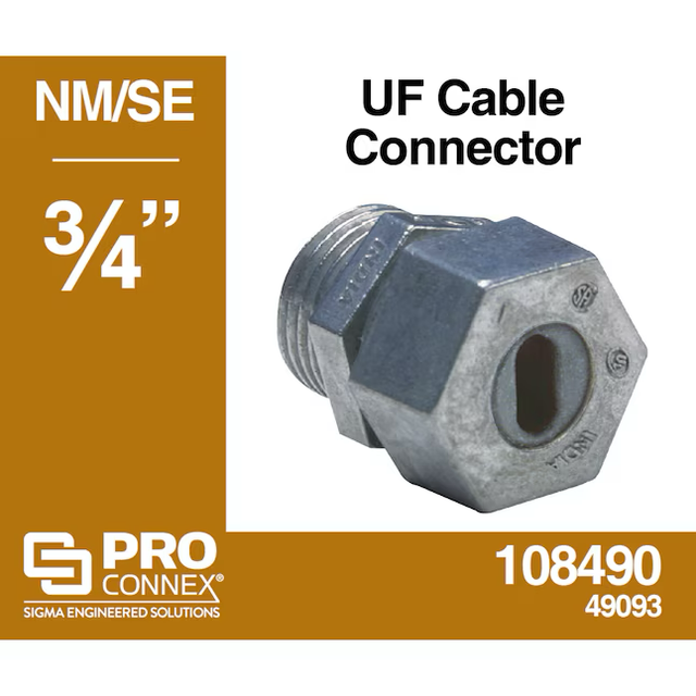 Sigma ProConnex 3/4-in Die Cast Zinc Uf Cable Connector Conduit Fittings