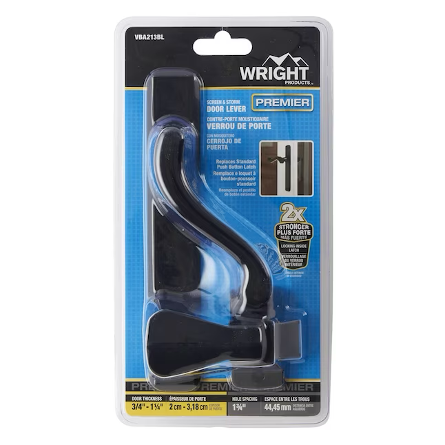 WRIGHT PRODUCTS Juego de herrajes para manija de puerta contra tormentas/pantalla de zinc negro de 1.875 pulgadas