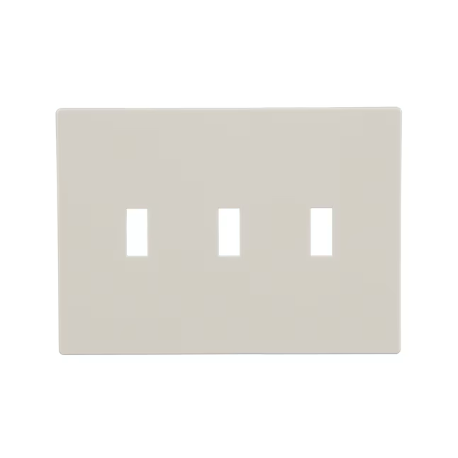 Eaton 3-Gang Midsize Light Almond Polycarbonate Indoor Toggle Wall Plate