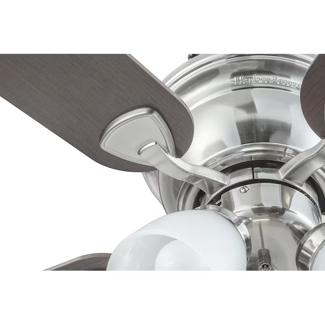 Harbor Breeze Centreville 42-in Brushed Nickel Indoor Flush Mount Ceiling Fan with Light (5-Blade)