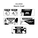 Valspar Pro Storm Coat, flache, pastellfarbene, abtönbare Latex-Außenfarbe (5 Gallonen)