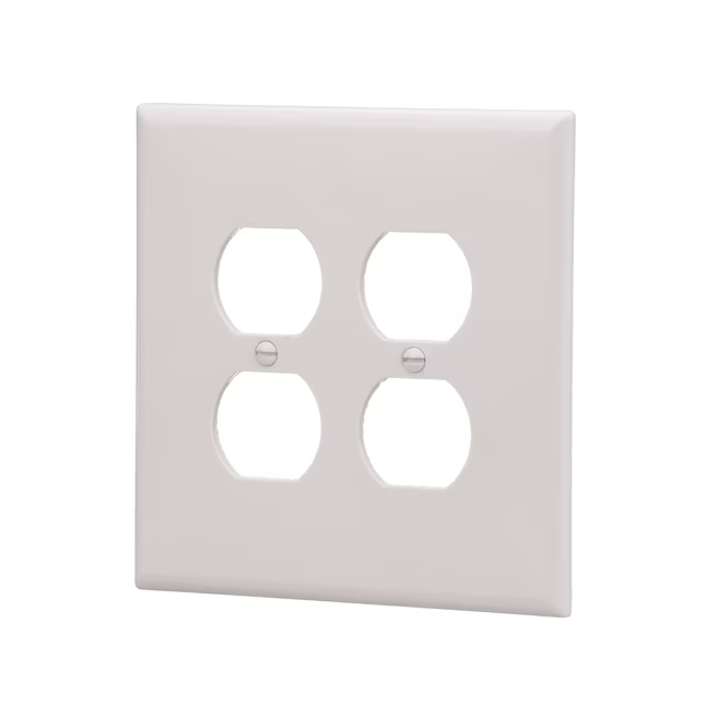 Placa de pared dúplex interior de plástico blanco tamaño Jumbo de 2 unidades Eaton